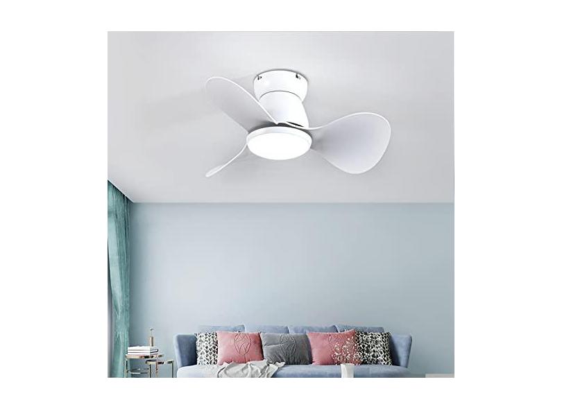 Ventiladores de teto com luzes e controle remoto silencioso LED 3 cores regulável ventilador de teto lustre DC reversível 6 velocidades ventilador lustres luz de teto para quarto sala de est