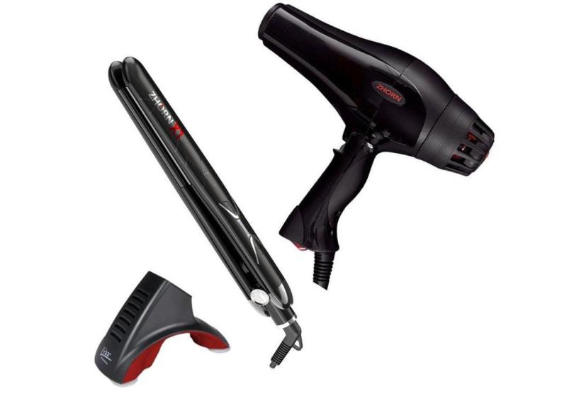 Secador Ergo Fire 2000W 220V+ Prancha X1 250º Zhorn+ Suporte