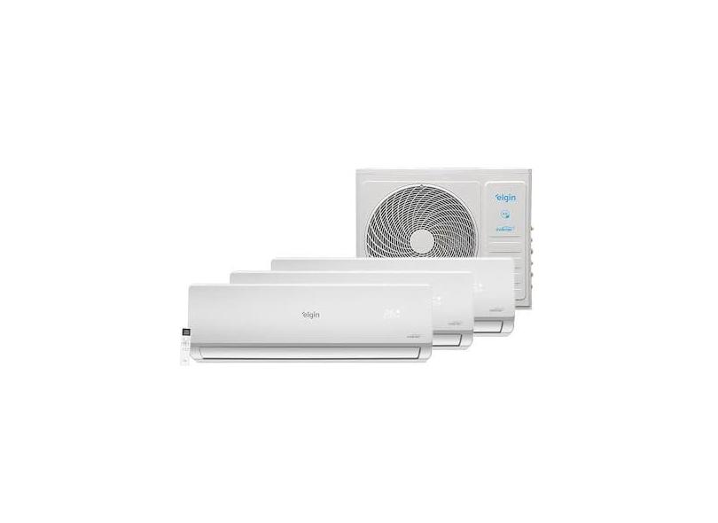 Ar Condicionado Tri Split Hi Wall Inverter Elgin Plus 2x9000 e 12000 BTU/h Quente e Frio 45MTQE27C2CB – 220 Volts