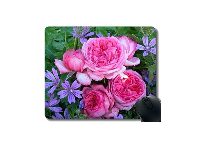 Mouse pad original personalizado, mouse pad de borracha com rosas e flores para jardim