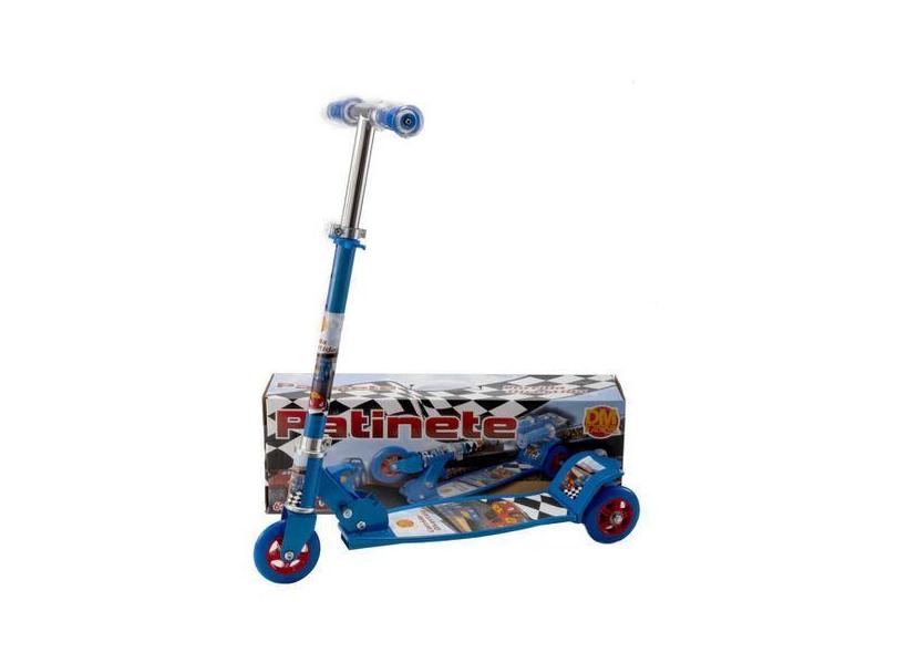 Patinete Azul De Criança 4 5 6 7 8 9 Anos Ferro Dobrável - Dm Toys