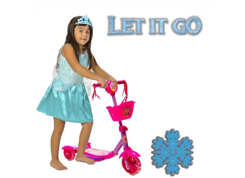 Patinete para Crianças de 2 3 4 5 Anos + Vestido Azul Menina