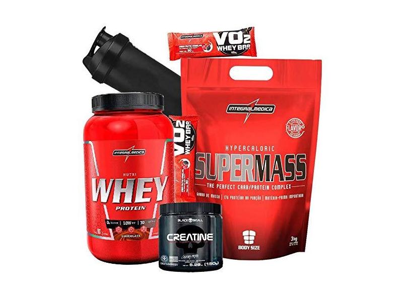 Hipertrofia Whey/wey/way Protein + Hipercalórico 3kg + Creatina com o