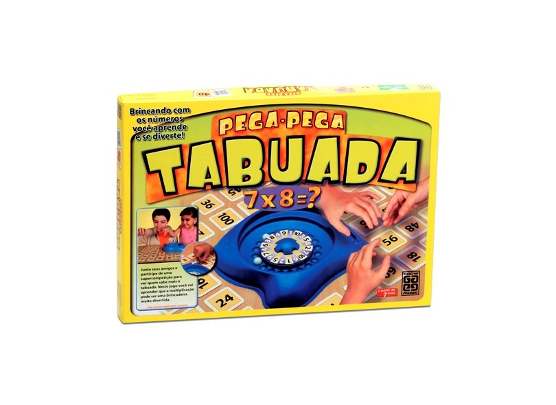 Jogo Tabuleiro Pega Pega Tabuada Original Grow - minipreco