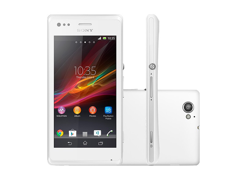 Smartphone Sony Xperia M Dual C2004 Câmera 5,0 MP 2 Chips 4GB Android 4.1 (Jelly Bean) 3G Wi-Fi