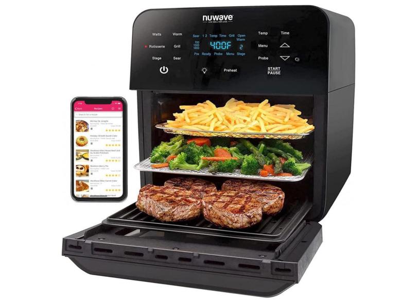 Fritadeira Eletrica Air Fryer 15L Multifuncional Com Painel De Controle Digital, 1800W, 110V, Nuwave, Preto