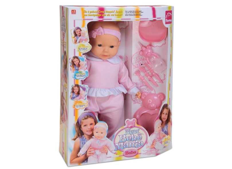 Boneca Bebê Mania Baba Roma Brinquedos