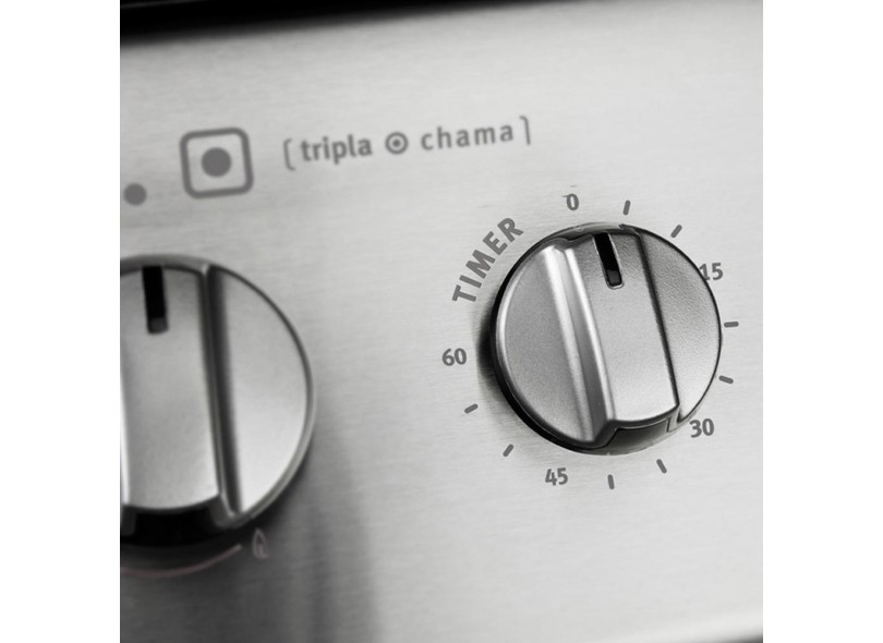 Fogão de Piso Electrolux Celebrate Duplo Forno 5 Bocas Acendimento Automático Acabamento Inox com Forno Duplo Grill 76DTX