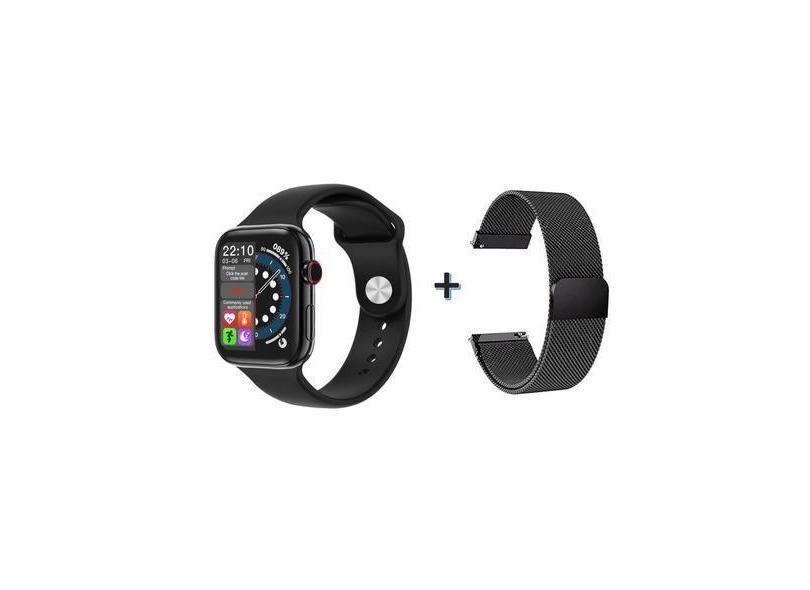 Relógio Inteligente Smartwatch Preto Resistente A Agua Duas Pulseiras