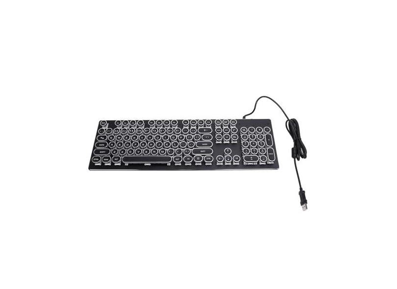 Teclado Mecânico para Jogos, Teclado Com Fio USB Retroiluminado RGB Rainbow de 104 Teclas Com Interruptor Azul Teclado de Computador Compacto e Fino para 7 8 10 XP para OS X