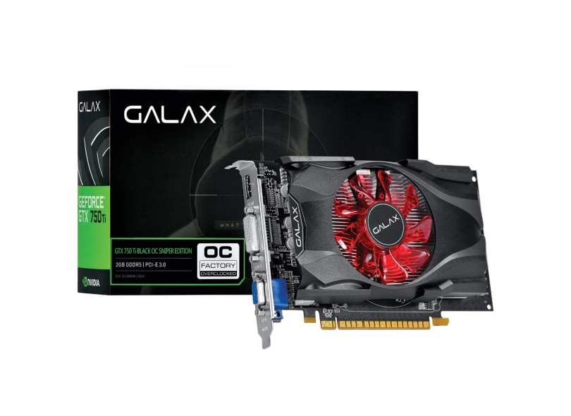 Placa de Video NVIDIA GeForce GTX 750 Ti 2 GB DDR5 128 Bits Galax 75IPH8DVF4CB