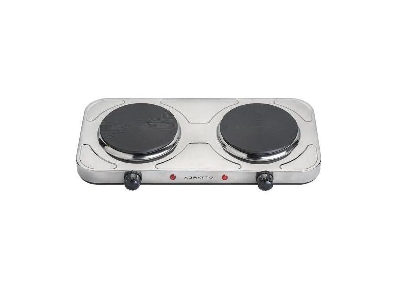 Fogão 2 Bocas de Mesa Elétrico Agratto Inox 127V - Agratto, 110V