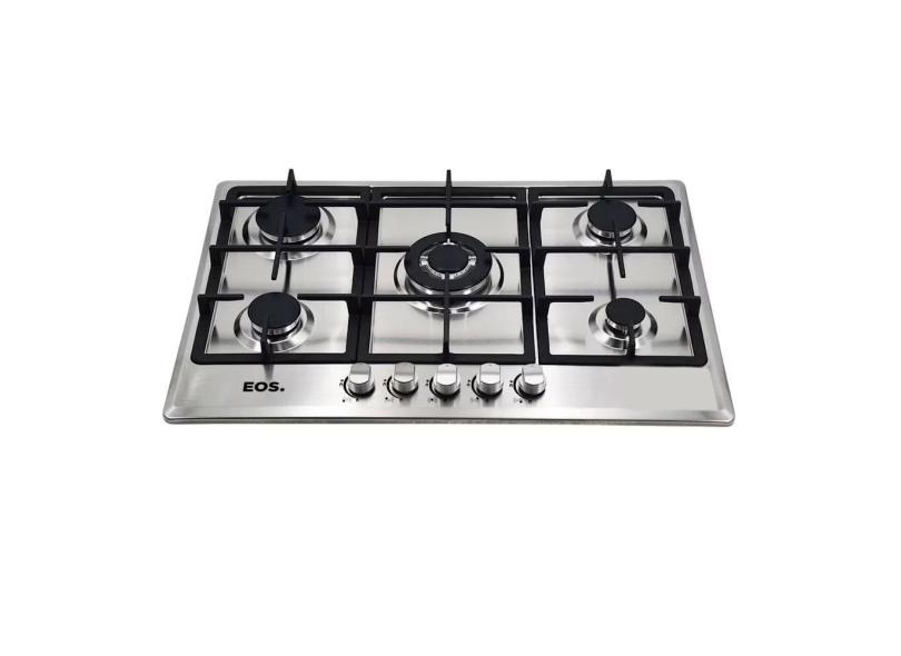 Fogão Cooktop Inox a Gás 5 Bocas 1 Dupla Ecg05 Bivolt - Eos B163916