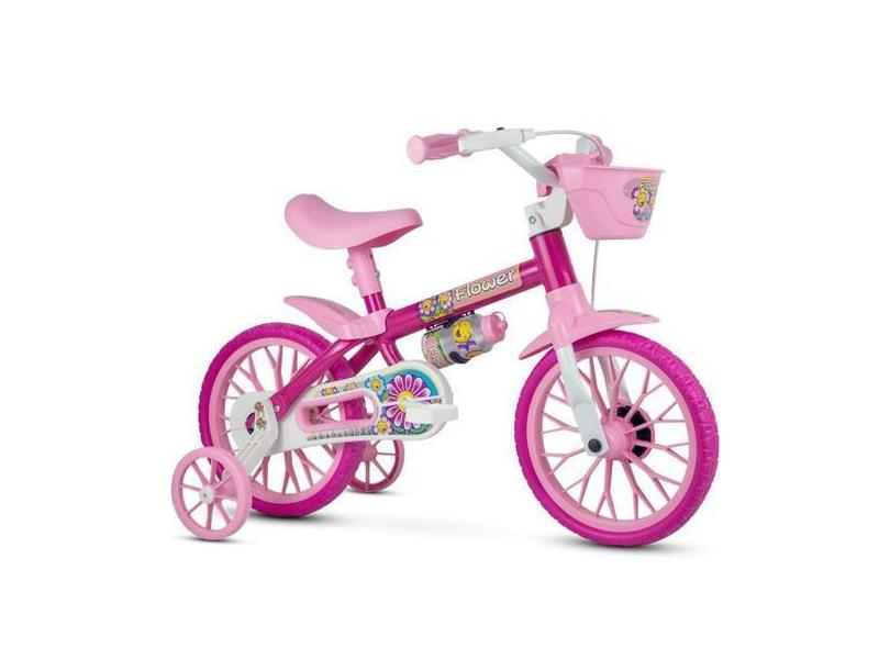 Bicicleta Feminina Aro 12 Marca Nathor Modelo Flower C/Cesta