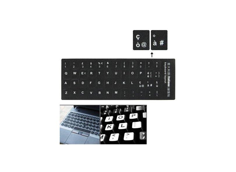 Acessórios para computador Adesivo de layout de teclado de aprendizado italiano para laptop/teclado de computador para desktop