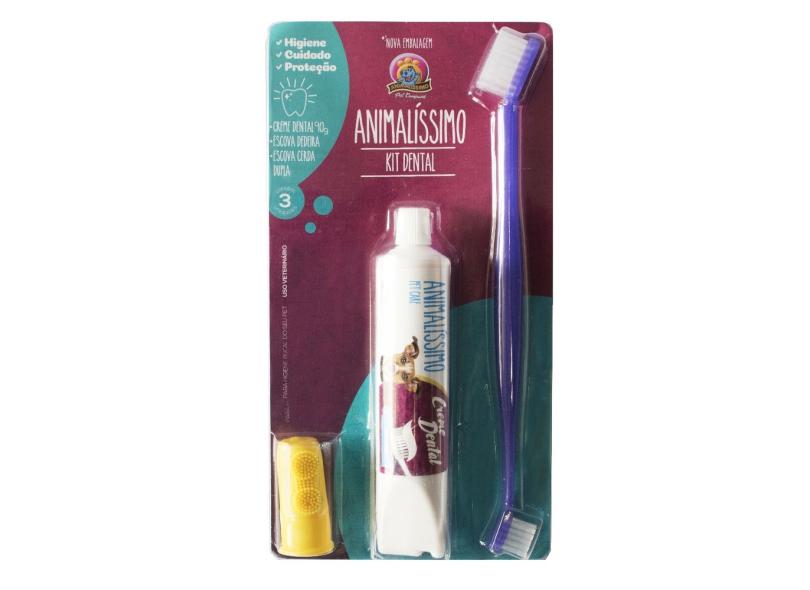 Kit Escova, Dedeira E Creme Dental  Animalíssimo