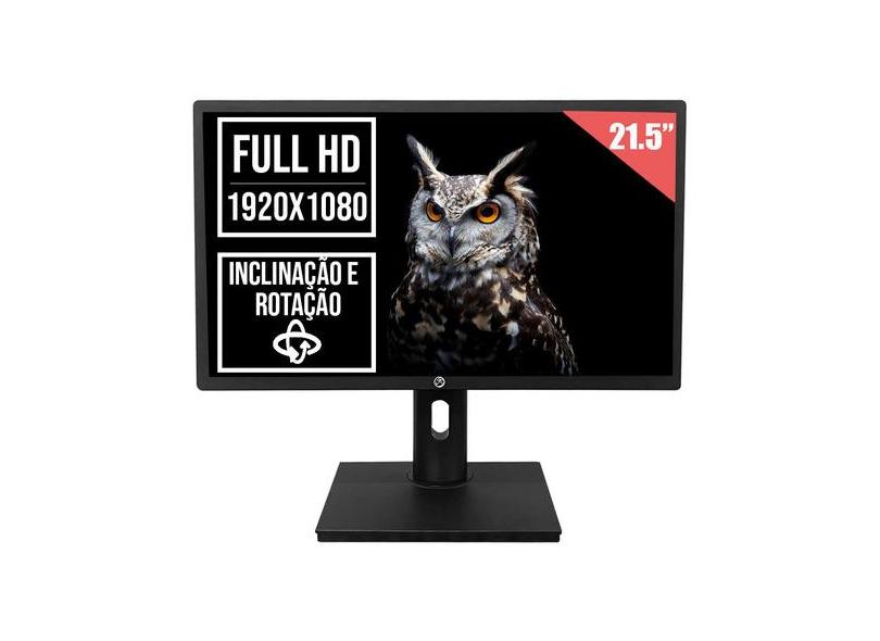 Monitor Led 21.5  Fullhd 75hz Preto Com Inclinação E Rotação 63355