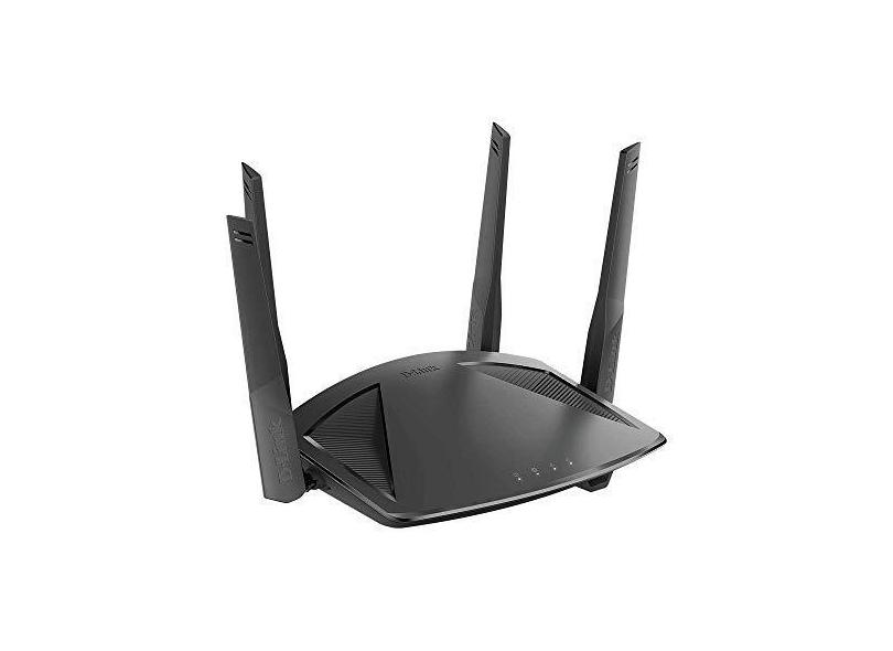 D-Link Roteador Wi-Fi AX1800 Gigabit 4 antenas DIR-X186, Preto, AX1801