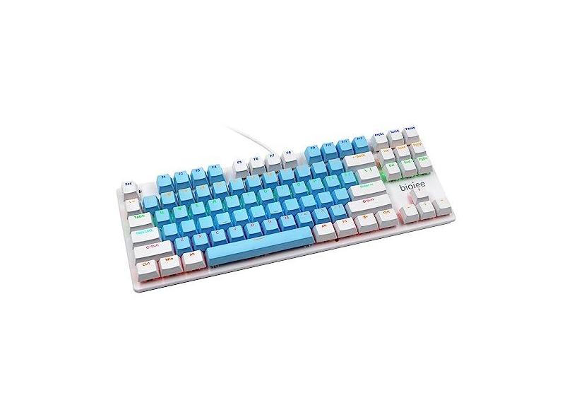 Tomshin Biojee Teclado de jogo mecâni m fio de 87 teclas Ar -íris ...
