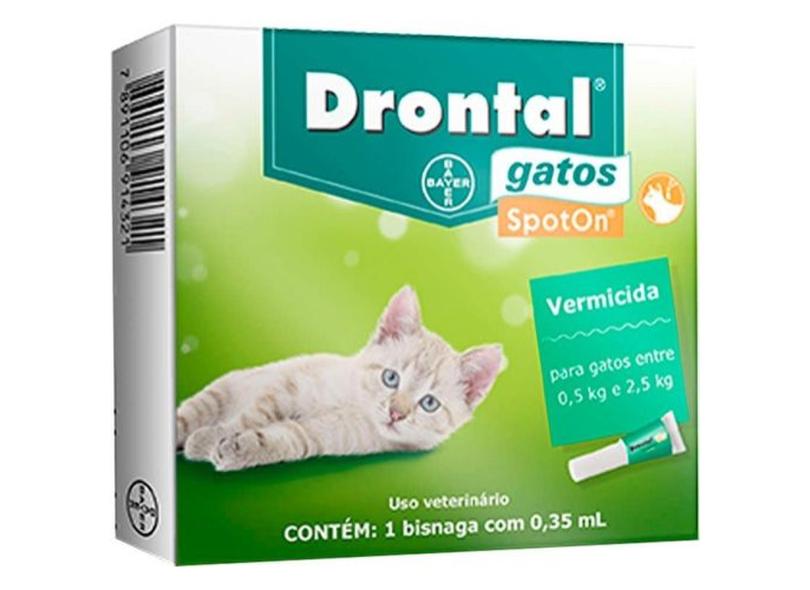 Drontal Spot On Vermífugo De 0.5kg A 2.5kg Bayer Para Gatos com o