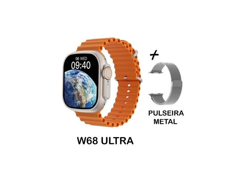 Relogio Smartwatch W68 Ultra 45mm Series 8 Watch8 + Pulseira Metal Mil