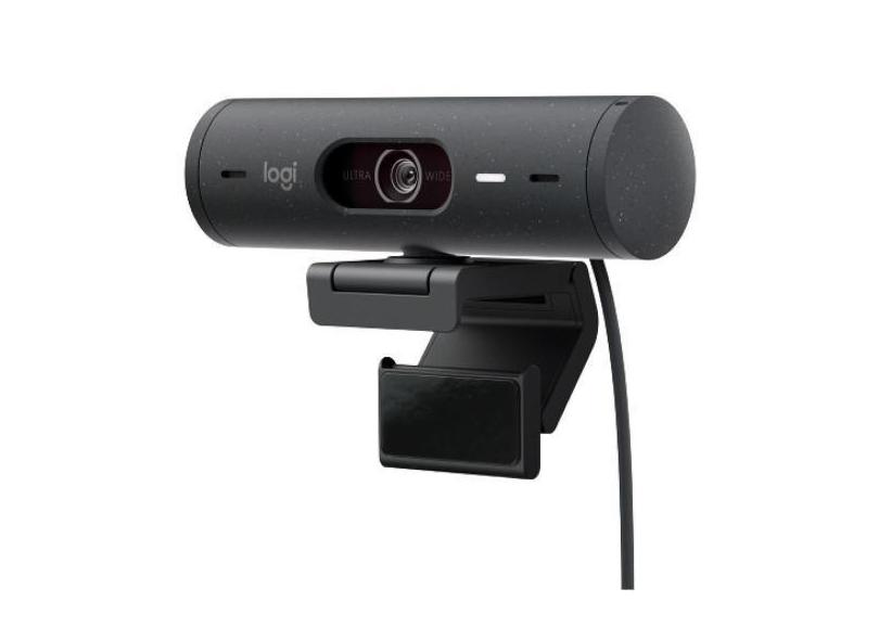 Webcam + Suporte Logitech Brio 500 Full HD, 1080p, 30 FPS, com Microfo