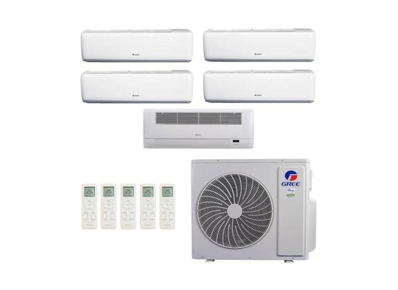 Ar-Condicionado Multi Split Inverter R-32 Gree 48.000 (3x Evap HW 9.000 + 1x Evap HW 18.000 + 1x Evap Cassete 1 Via 22.000) Quente/Frio 220V