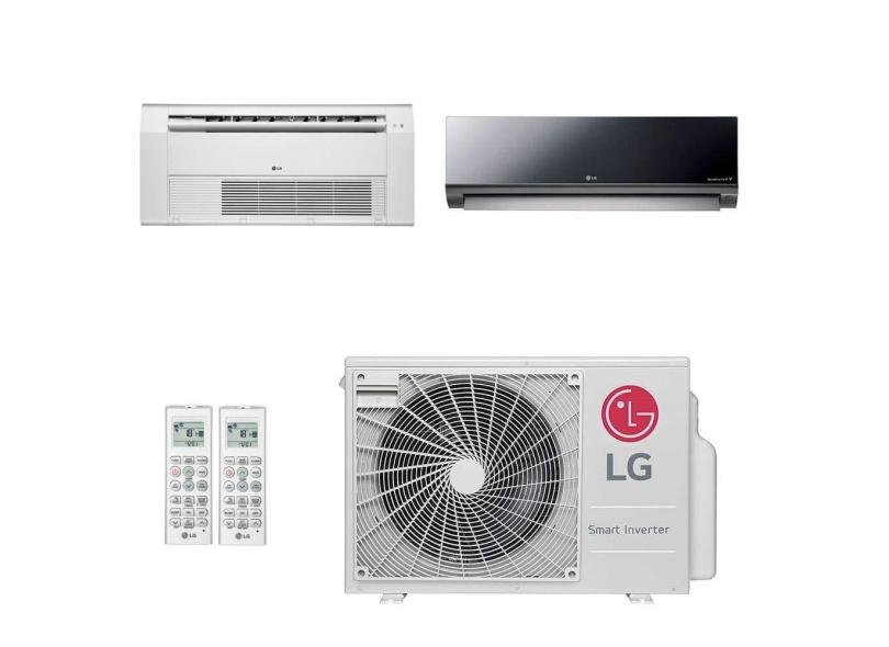 Ar-Condicionado Multi Split Inverter LG 18.000 (1x Evap hw Artcool 9.000 + 1x Evap Cassete 1 Via 9.000) Quente/Frio 220V