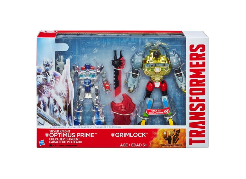 Boneco Transformers Optimus Prime Grimlock Silver Knight - Hasbro