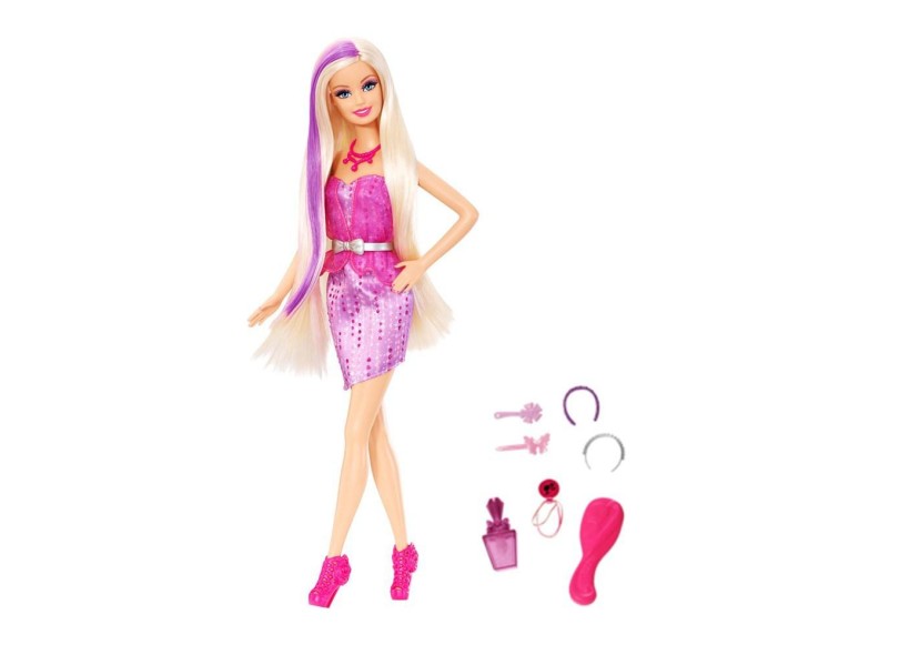 Boneca Barbie Fashion and Beauty Cabelos Coloridos Mattel