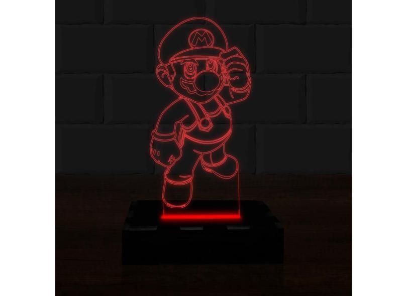 Luminária Led 3D Mario Bros Abajur 16 Cores e Controle 2 com o Melhor ...
