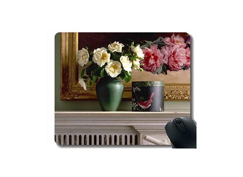 Mouse pad personalizado, rosas flores fluindo buquê vaso para foto caixa de escritório mouse pad