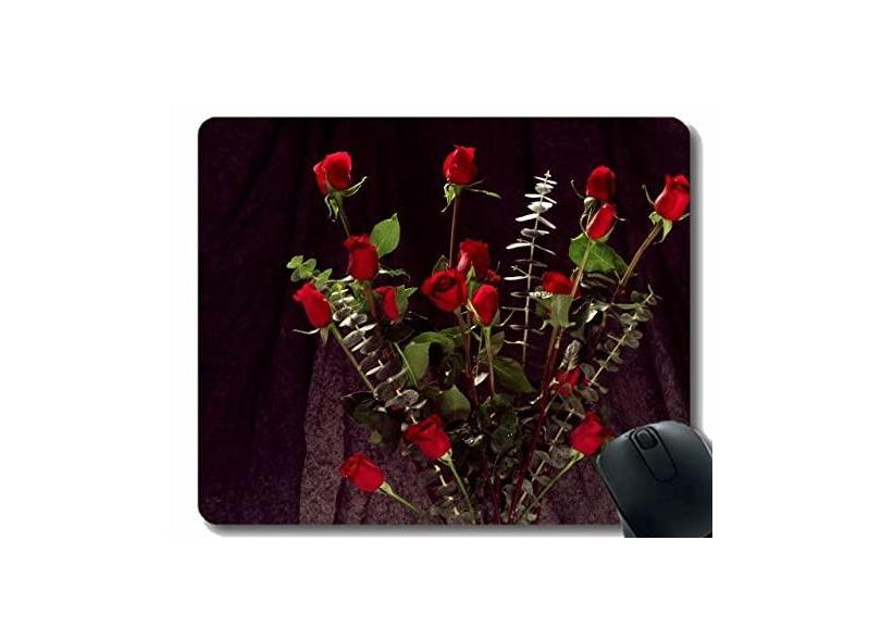 Mouse pad para jogos personalizado, mouse pad elegante de beleza com buquê de rosas