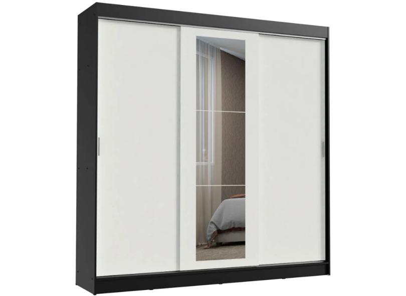 Guarda-Roupa Casal 3 Portas 3 Gavetas com Espelho Kansas Madesa