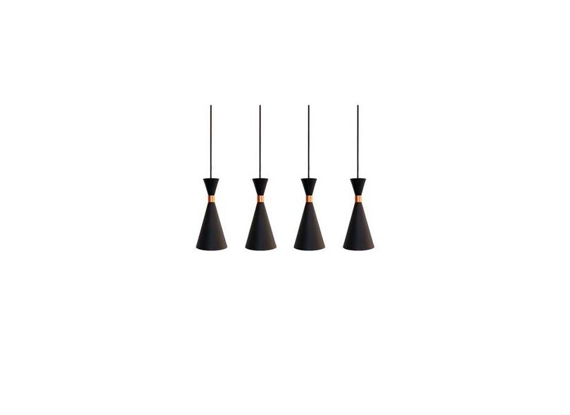 Kit com 4 Luminárias de Teto Pendentes Cones s com Interior Cobre para Cozinhas para 1 E27 com o