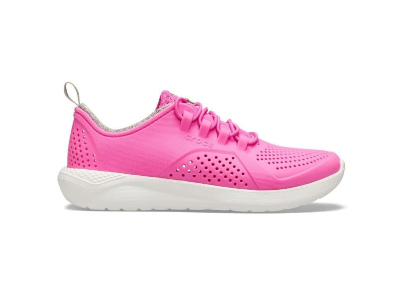 Crocs Literide pacer Kids Infantil Eletric Pink/White com o Melhor ...