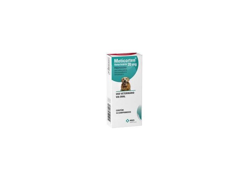 Meticorten Vet 20mg Prednisolona Cães E Gatos 10 Comprimidos com o ...