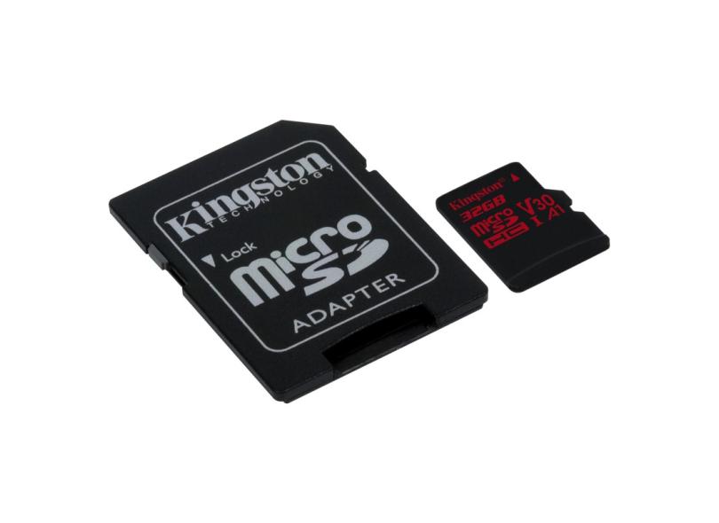 Cartão de Memória Micro SDHC com Adaptador Kingston Canvas React 32 GB SDCR/32GB