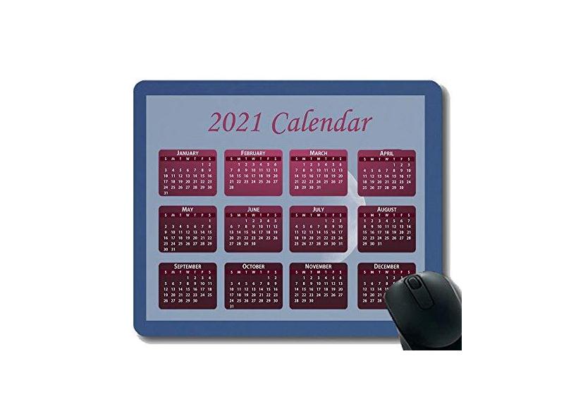 Mouse pad para jogos de calendário 2021, Mouse pad pad para jogos, fundo azul limpo dia claro campo liberdade gaming mouse pad