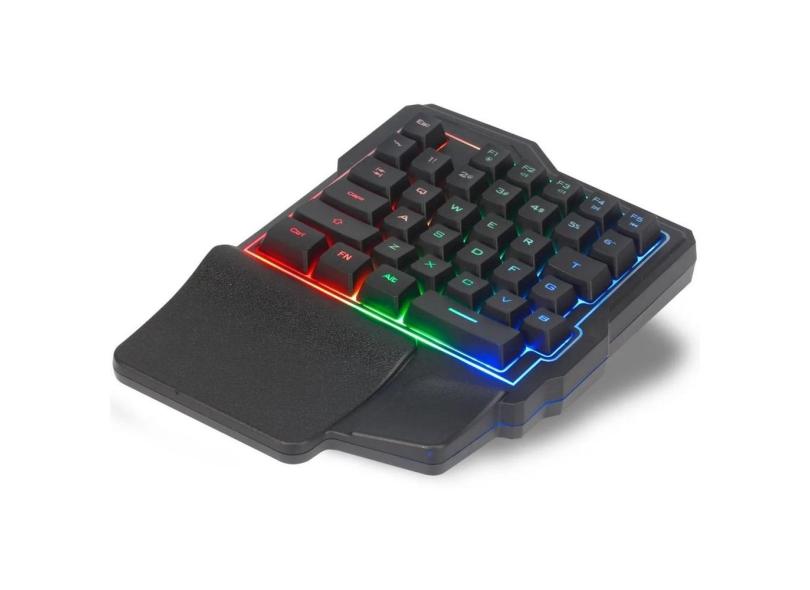 Teclado Single Hand Uma Mão Usb Rgb Multimídia Pc Notebook