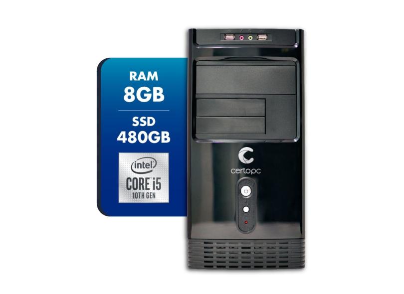 Computador Intel Core i5 10ª Geração 8GB SSD 480GB Certo PC Select 8307