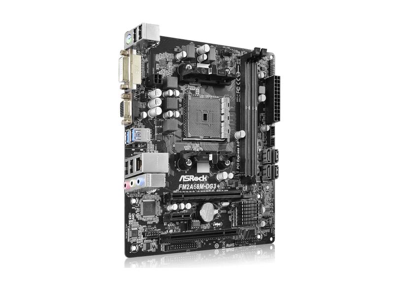 Placa Mãe AsRock FM2A68M-DG3+ AMD FM2+ DDR3 mATX