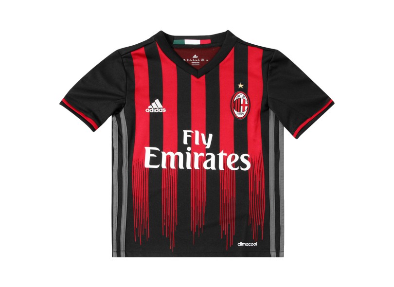 Camisa Torcedor infantil Milan I 2016/17 sem Número Adidas