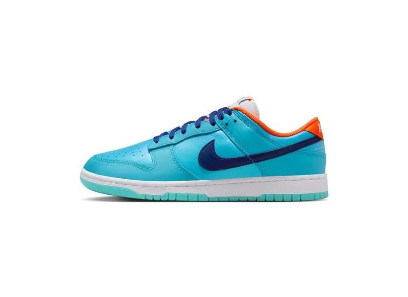 Nike Tênis masculino Dunk Low SE (HQ1538-416, azul báltico/laranja total/branco/azul real profundo), Azul báltico/laranja total/branco/azul real profundo, 42