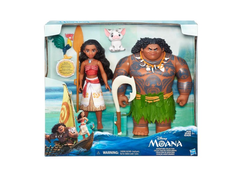 Boneca Princesas Disney Moana e Maui Hasbro