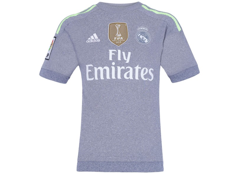 Camisa Torcedor Real Madrid II 2015/16 Infantil sem Número Adidas