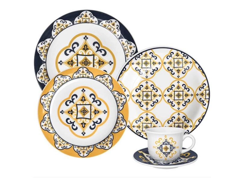 Aparelho de Jantar Redondo de Porcelana 20 peças - Floreal 128080759 Oxford Porcelanas