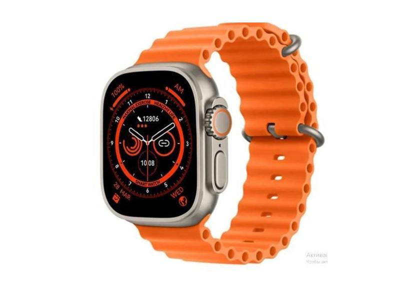 Relógio Inteligente Smartwatch Ultra 9 Laranja Para Idosos - Alzza