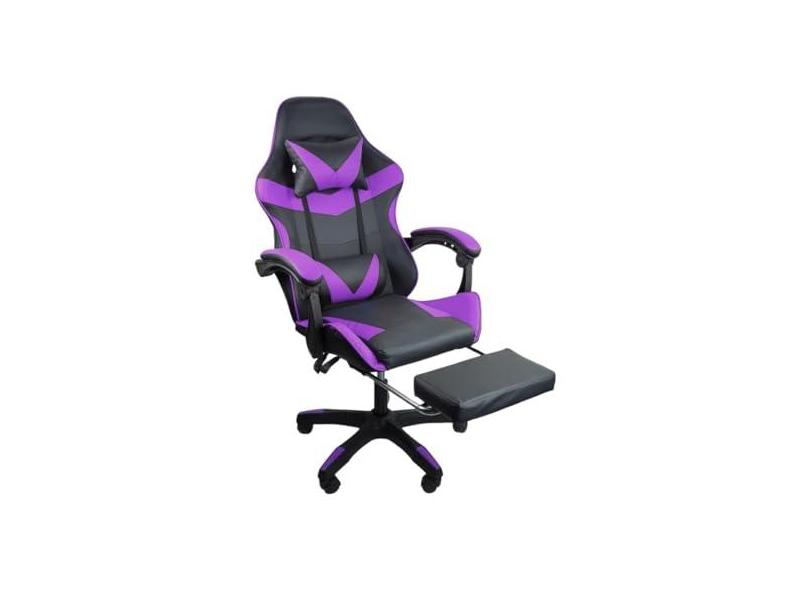 Cadeira Gamer Stillus Ergonômica Com Apoio Para Os Pés Roxo