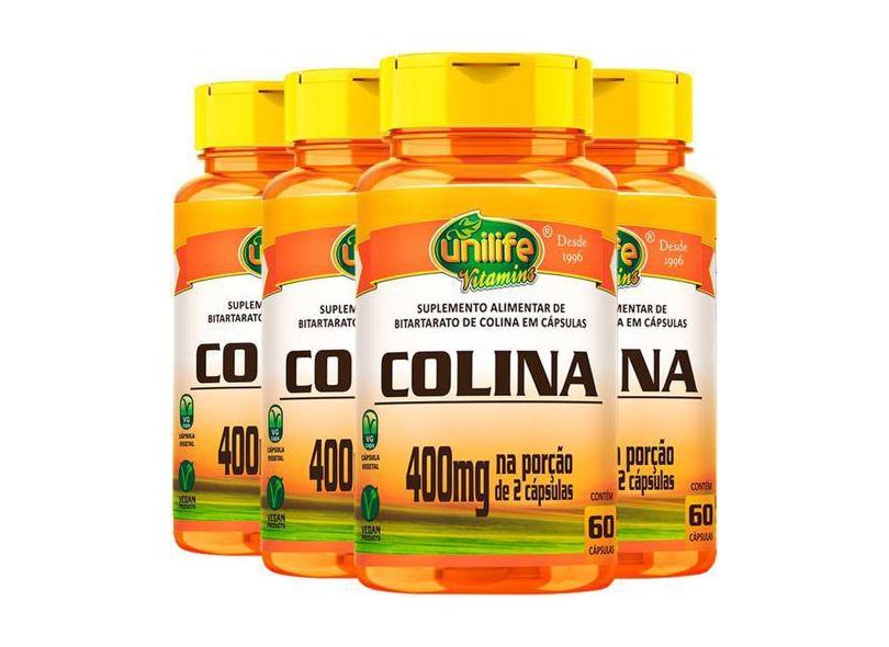 Colina 4 X 60 Cápsulas 800Mg - Unilife em Promoção é no Buscapé